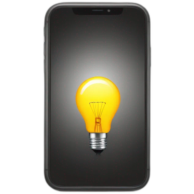 IPhone with bulb on the screen  emoji