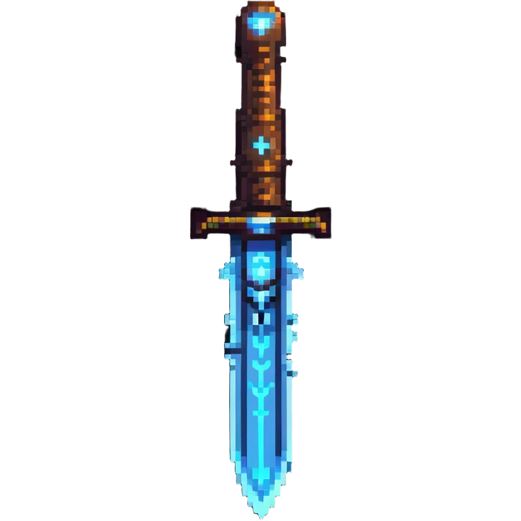 ancient magic blade with runes and glowing aura emoji