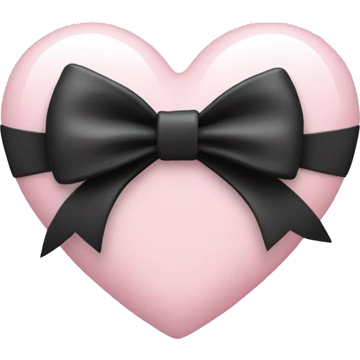 light pink heart with a black bow  emoji