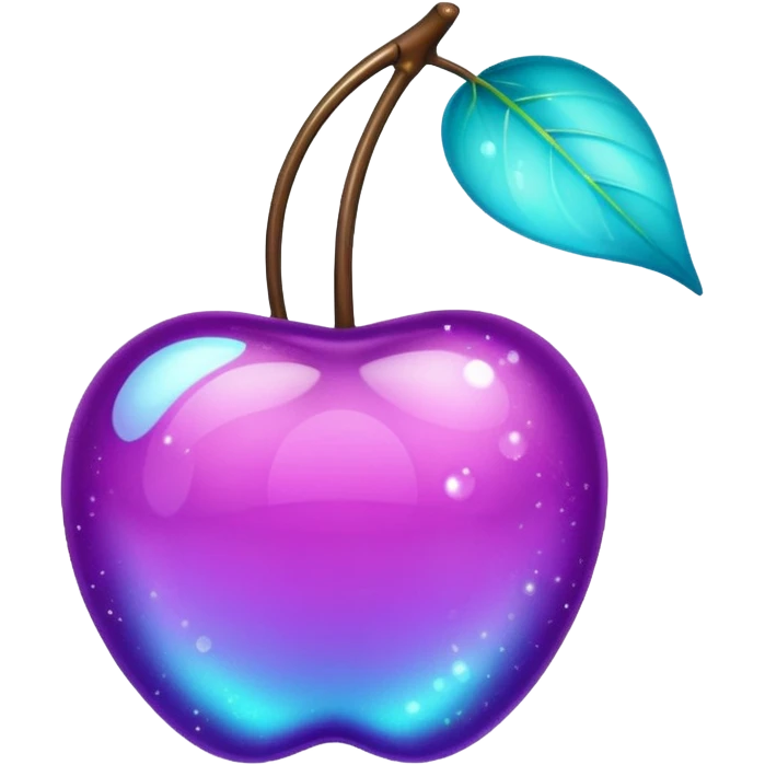 glitter purple and cian cherry emoji