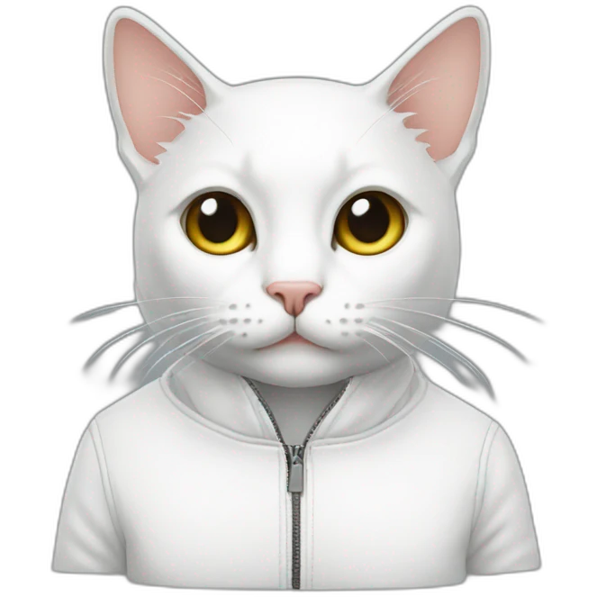 Cat white a Jacket  emoji