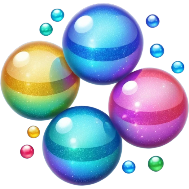 glitter shining floating spheres emoji