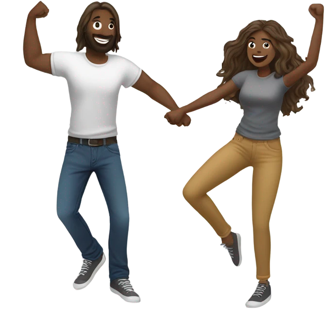 White Couple dancing to edm under laser light show emoji