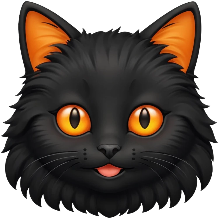 Black cat with smiley face emoji