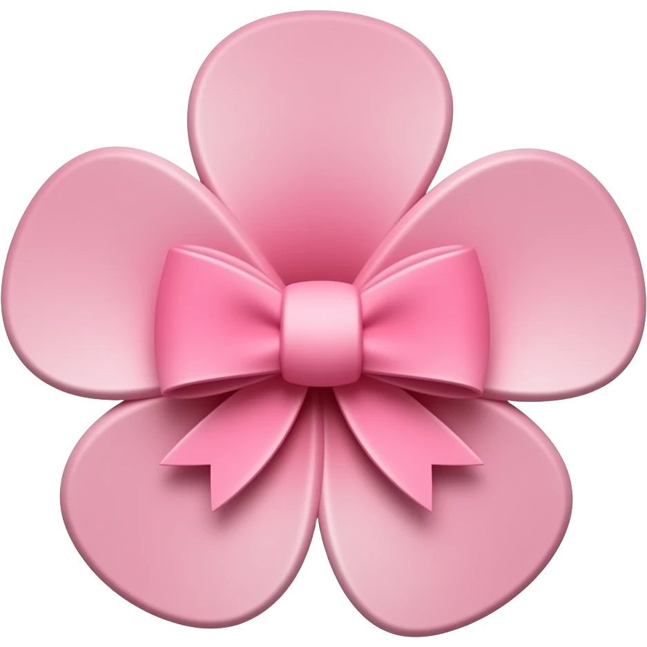 A pink flower with a bow in the back emoji