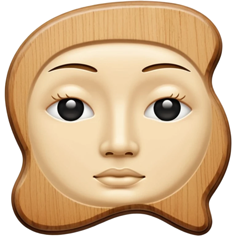 wood face gua sha tool, smooth, natural wood color, simple, no text emoji