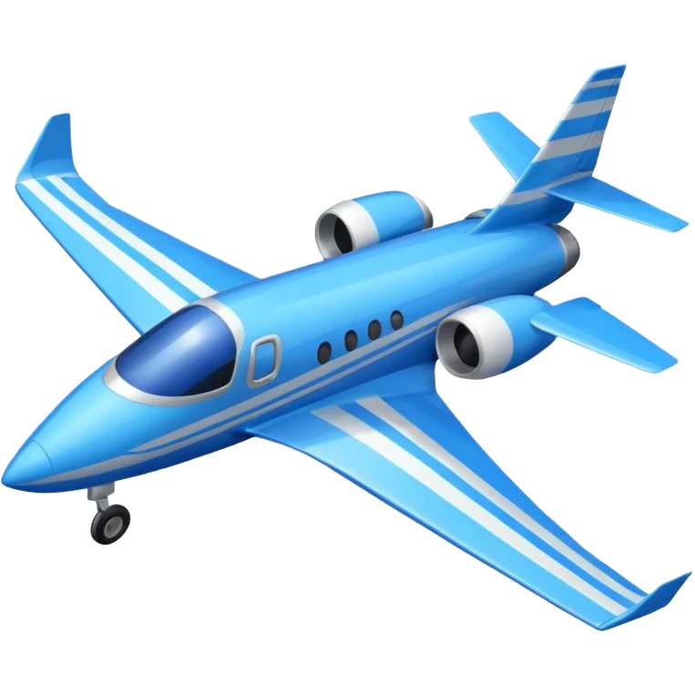 A compact jet with a blue-striped body and angled wings, climbing upward with steady power.
 emoji