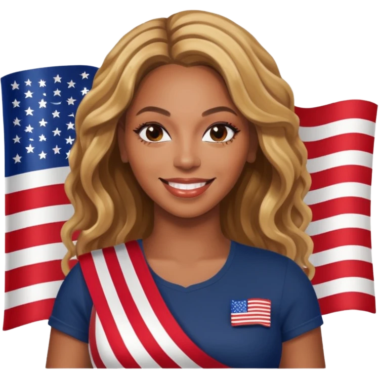 Beyonce with american flag emoji