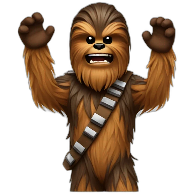Chewbacca waving emoji