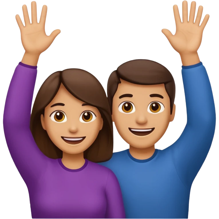 Mom and dad emoji throwing their hands up like they don't know emoji