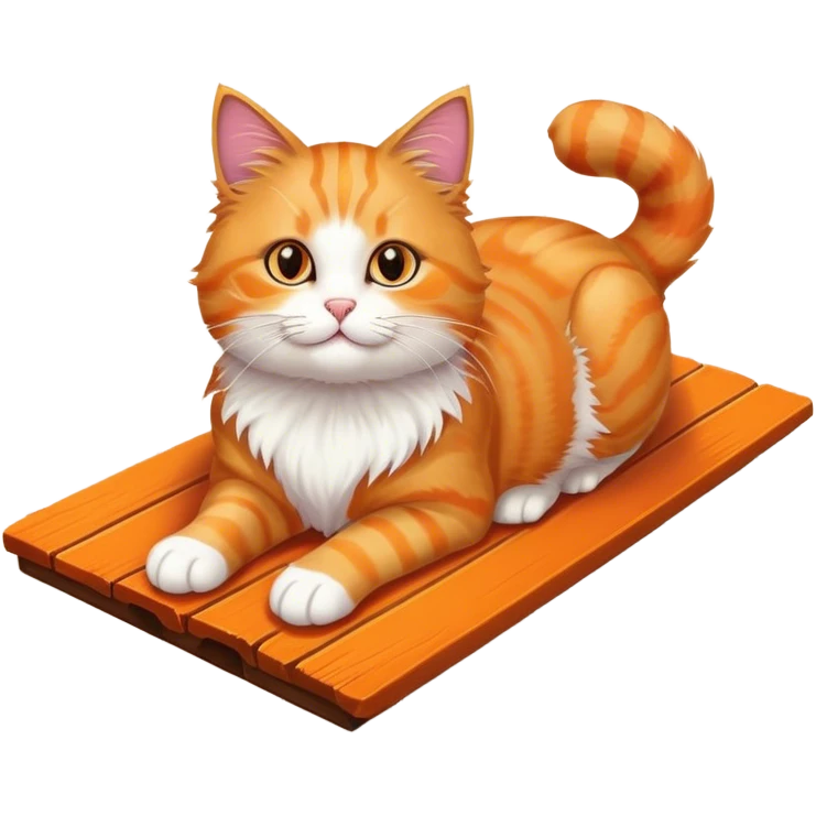 cat on wooden floor emoji