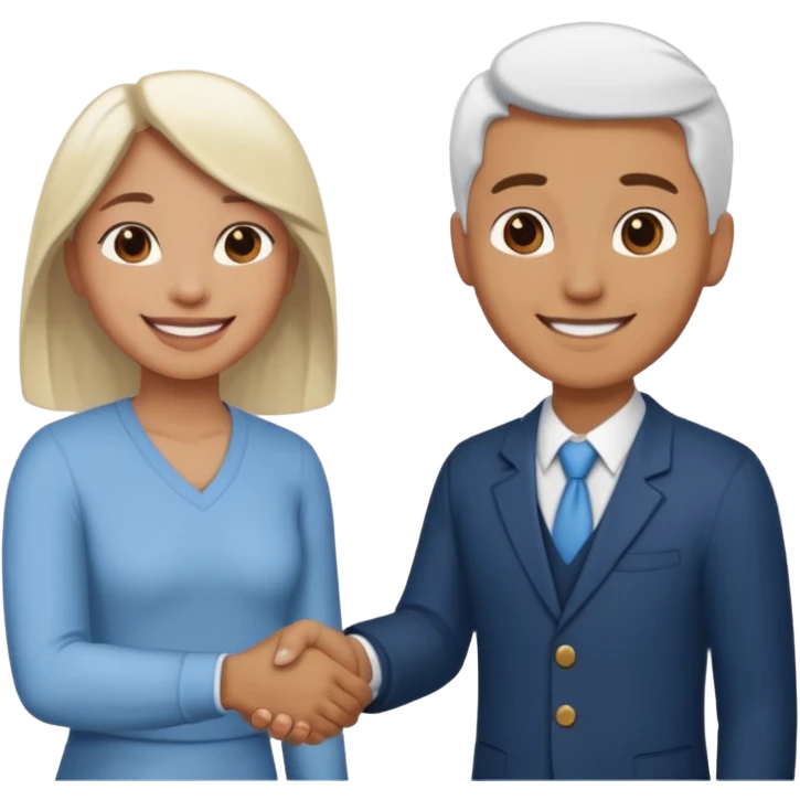 Dos personas dandose la mano como agradecimiento, una persona de color y una persona blanca emoji