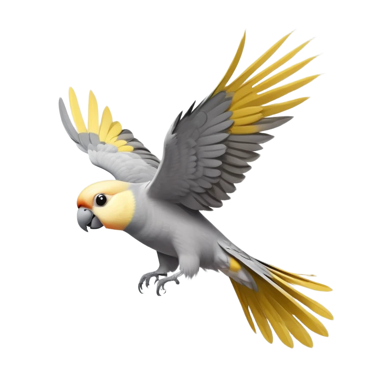 cockatiel parrot bird flying and looking up  emoji