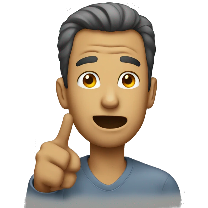 man pointing at his ear emoji