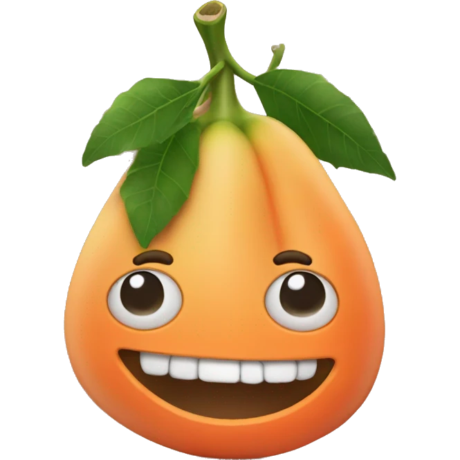 papaya fruit with face emoji