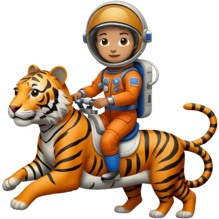 Astronaut riding tiger emoji