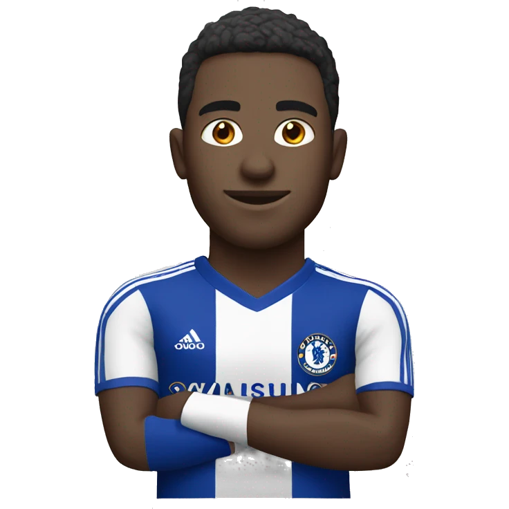 footballer with chelsea shirt  emoji