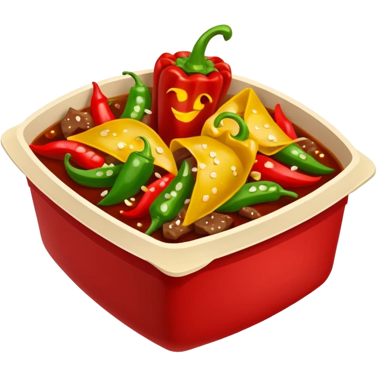 Beef and pepper Chinese dish in takeout container emoji