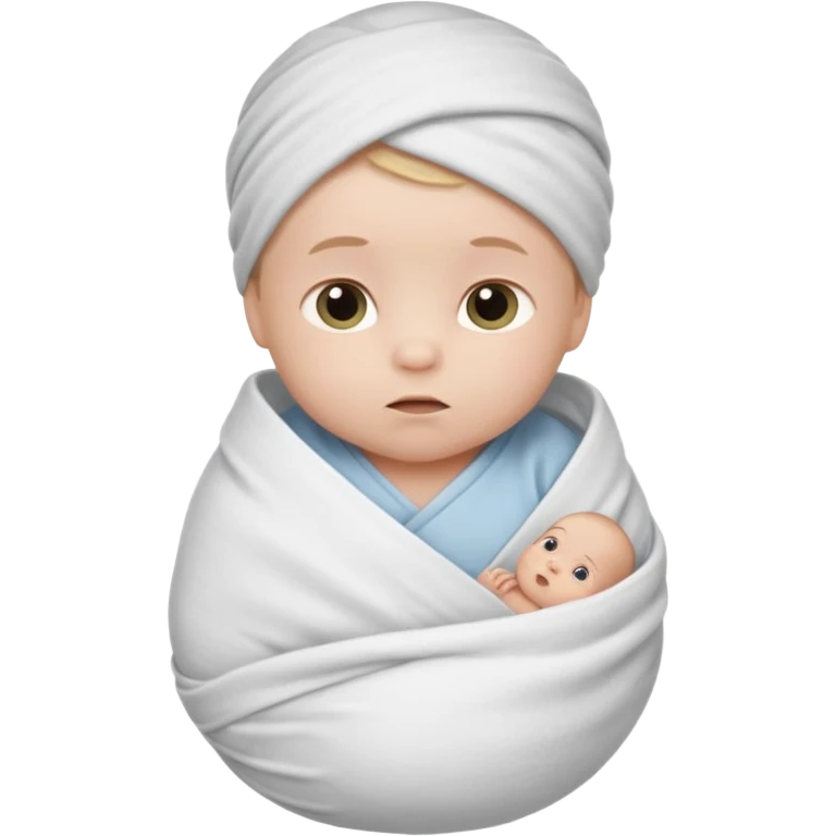 A baby boy wrapped up in a swaddle emoji