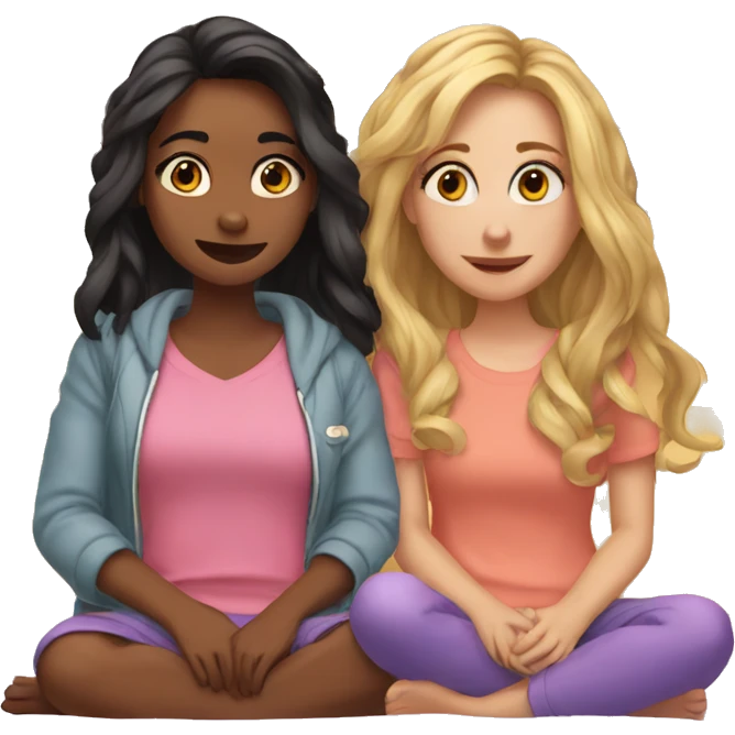 Jenna and Emma are having a sleepover  emoji
