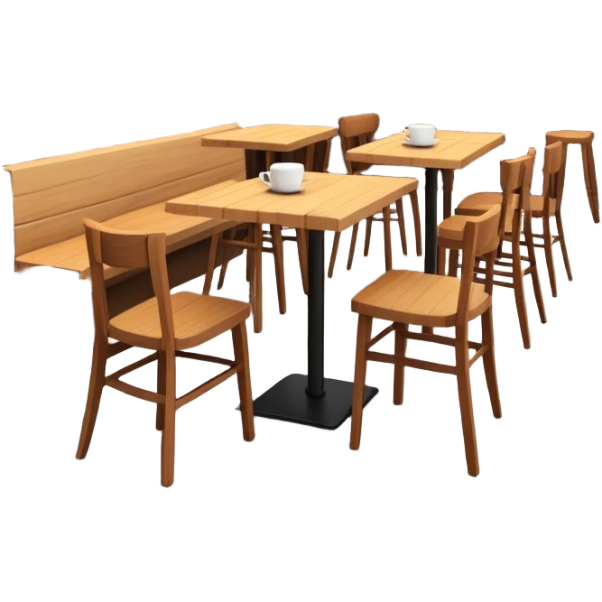 generate realistic detailed coffee shop in 3d style emoji