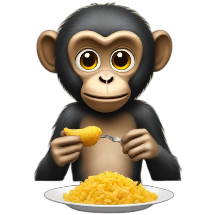Monkey eating chicken emoji