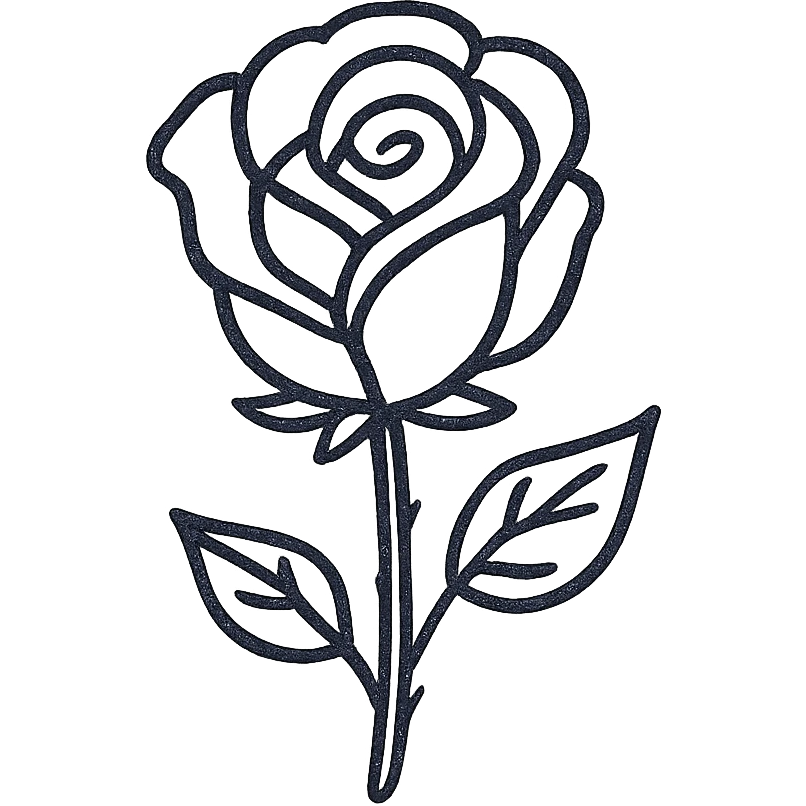 gold rose hand drawn style emoji