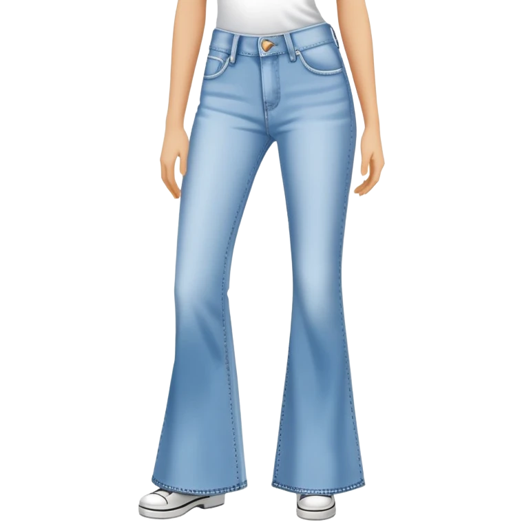 Y2K low rise flared jeans emoji