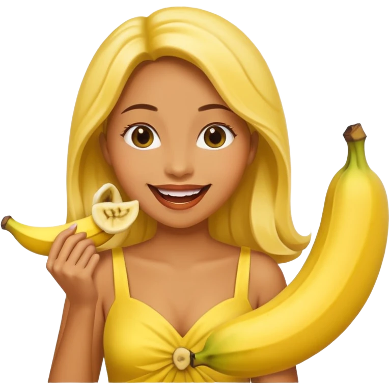 woman with a banana inside her mouth emoji