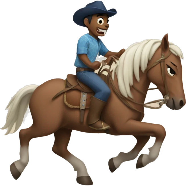 Stitch riding a horse  emoji