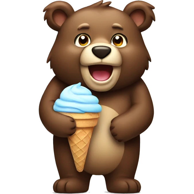 Bear with ice cream emoji