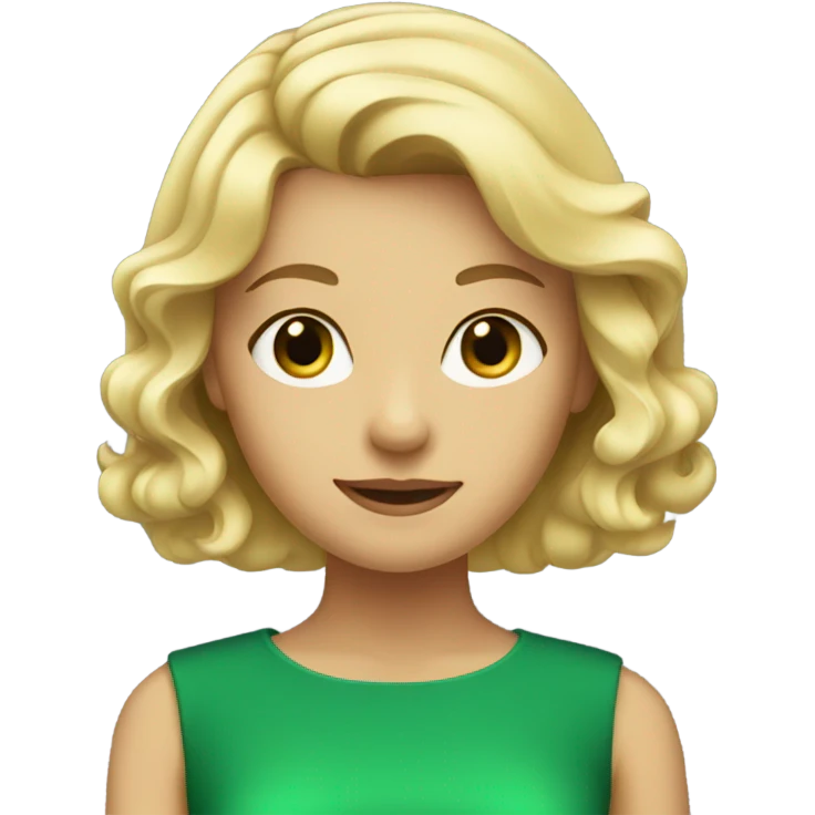 green dress with blonde girl emoji