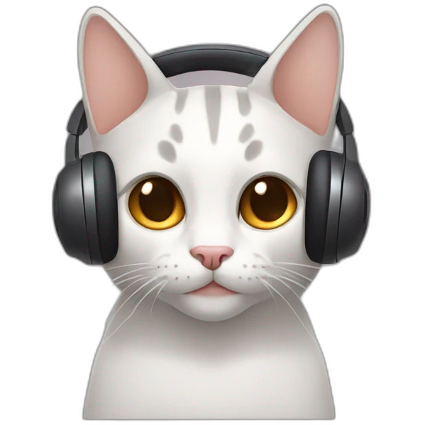 gato con audifonos emoji