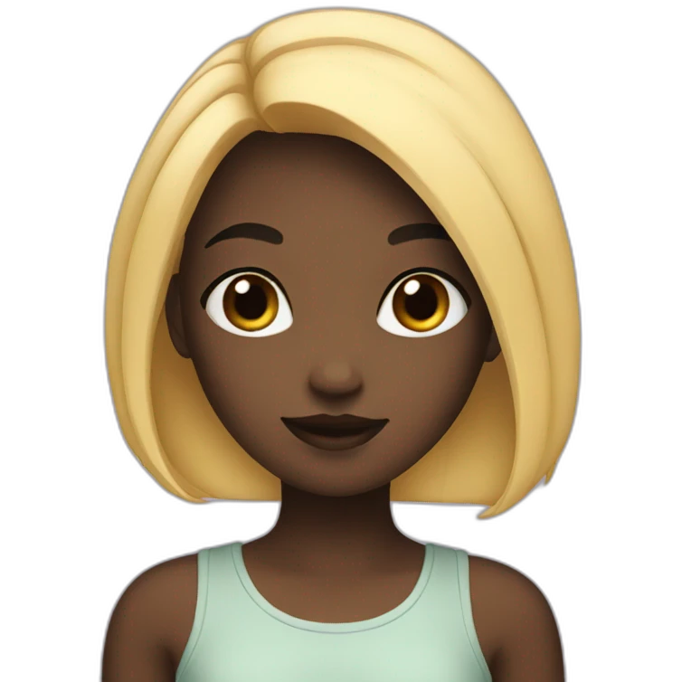 Girl with black hear emoji