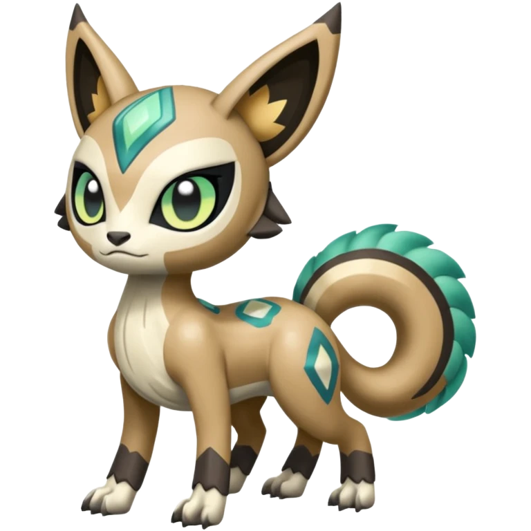 Meloetta-Vernid-Primagen-Fionbri-Trico-Protogen-hybrid-fusion-Fakémon-creature, full body emoji