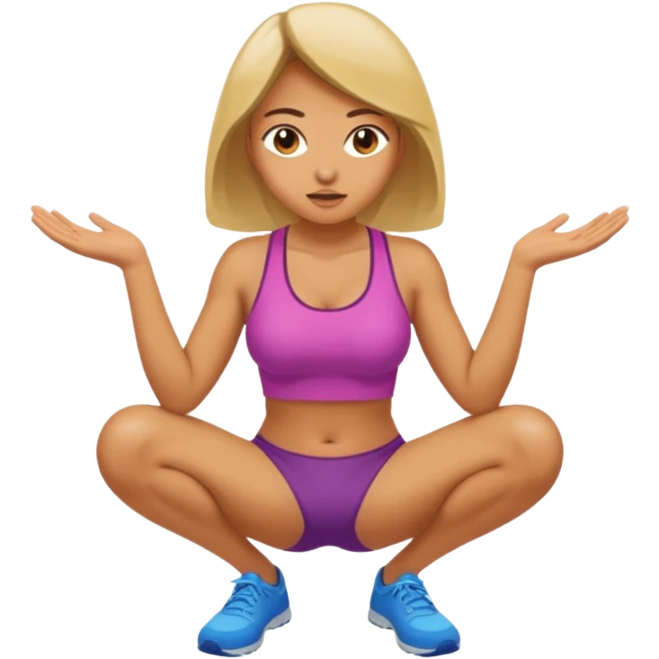 Naked Woman legs and vagina spread open squatting and pissing emoji