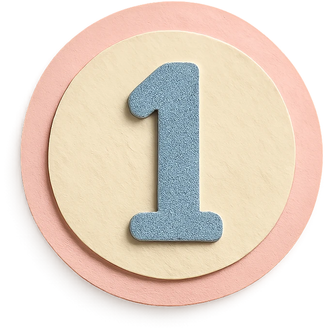 soft pastel simple number icon for bullet journal with a pink border emoji