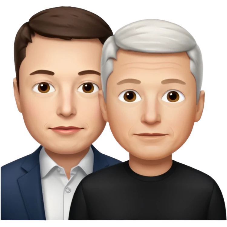 Elon musk and tim cook  emoji