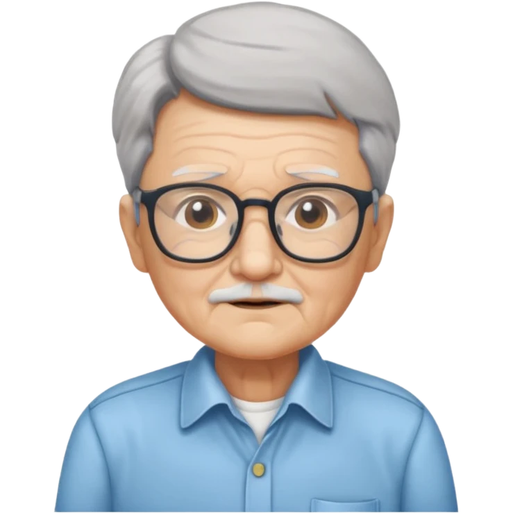 elderly with glasses and shirt emoji