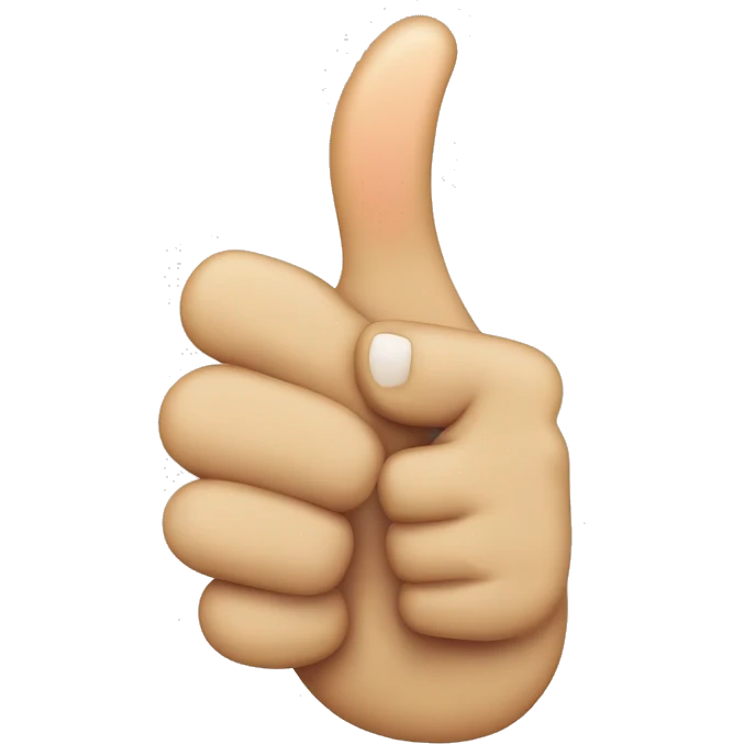 A thumbs up with a middle finger on the thumb emoji