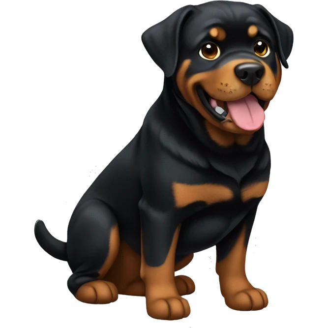 Create me a cute Rottweiler that you can see in its entirety  emoji