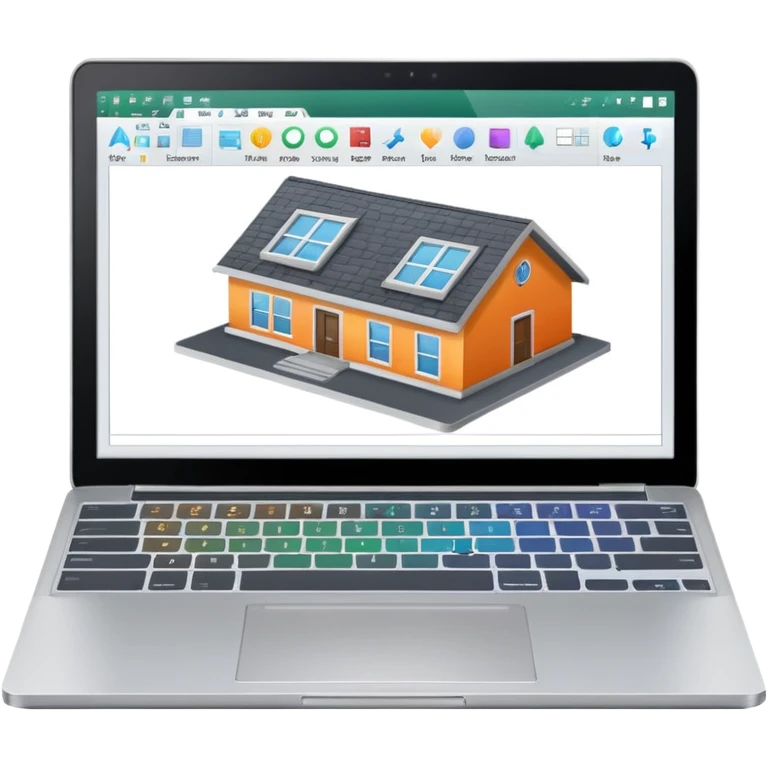 create an emoji of a laptop that has autocad architectural drawings on the screen emoji