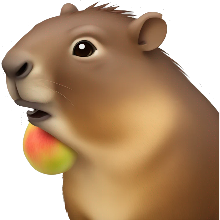 Capibara con manzana  emoji