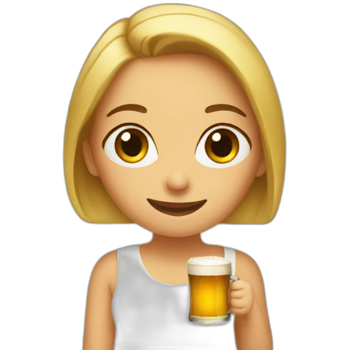 Laura and her beer emoji