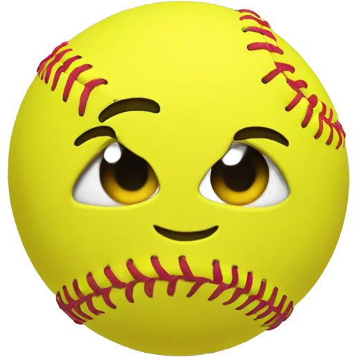 Yellow Softball in heart shape emoji
