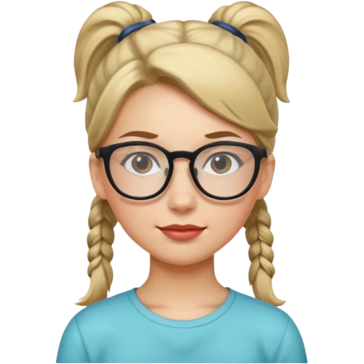 Ponytail Girl with Glasses emoji