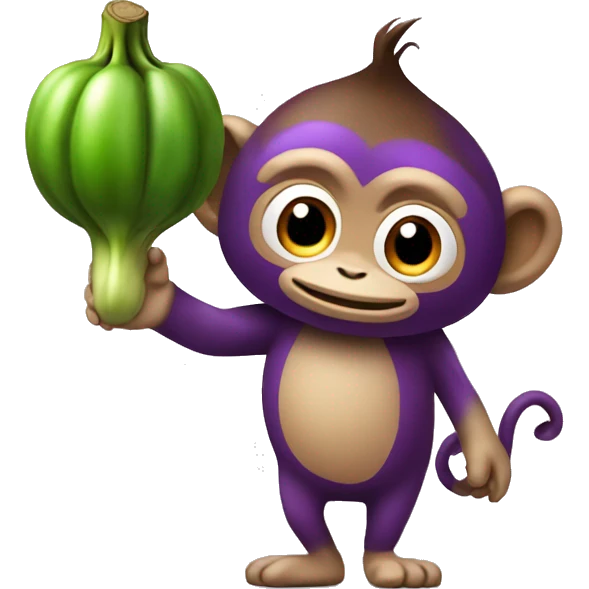 Monkey in a top hot with a big eggplant  emoji