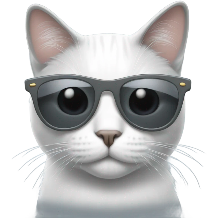  grey and white Cat with sunglasses emoji
