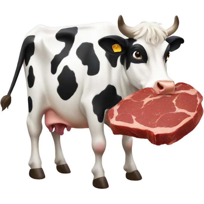 Cow eating meat emoji