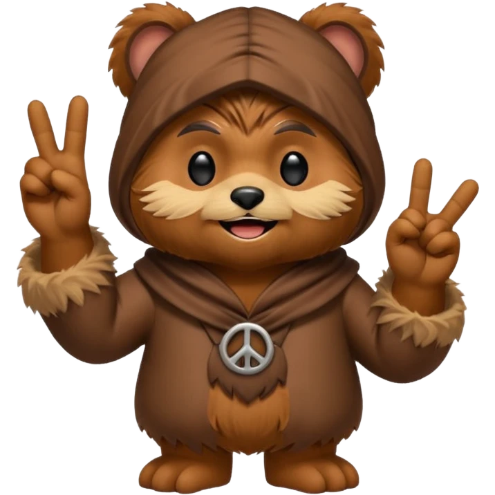 Ewok giving peace sign emoji